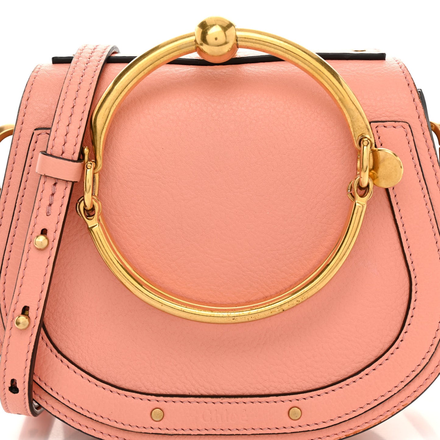 Calfskin Suede Small Nile Bracelet Bag Ideal Blush