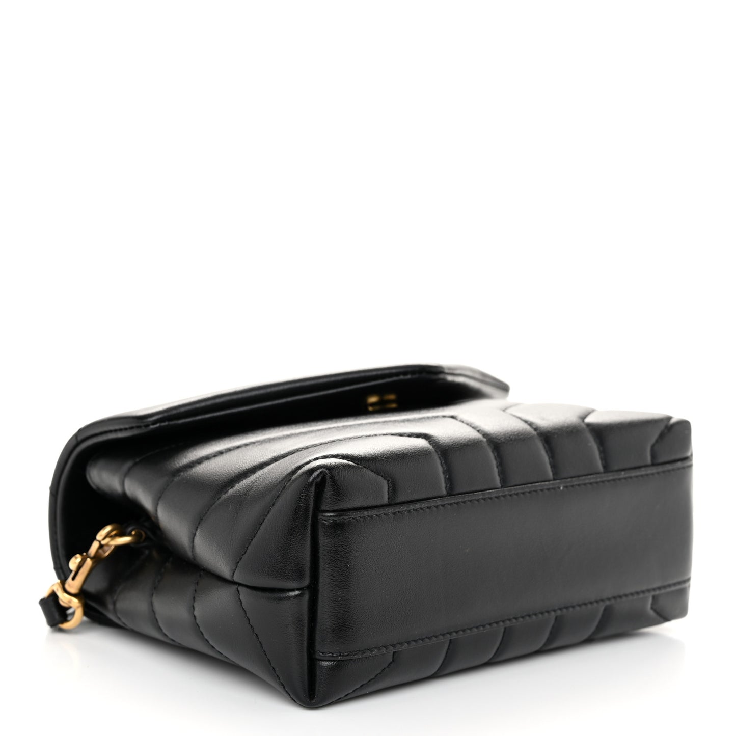 Calfskin Y Quilted Monogram Toy Loulou Crossbody Bag Black