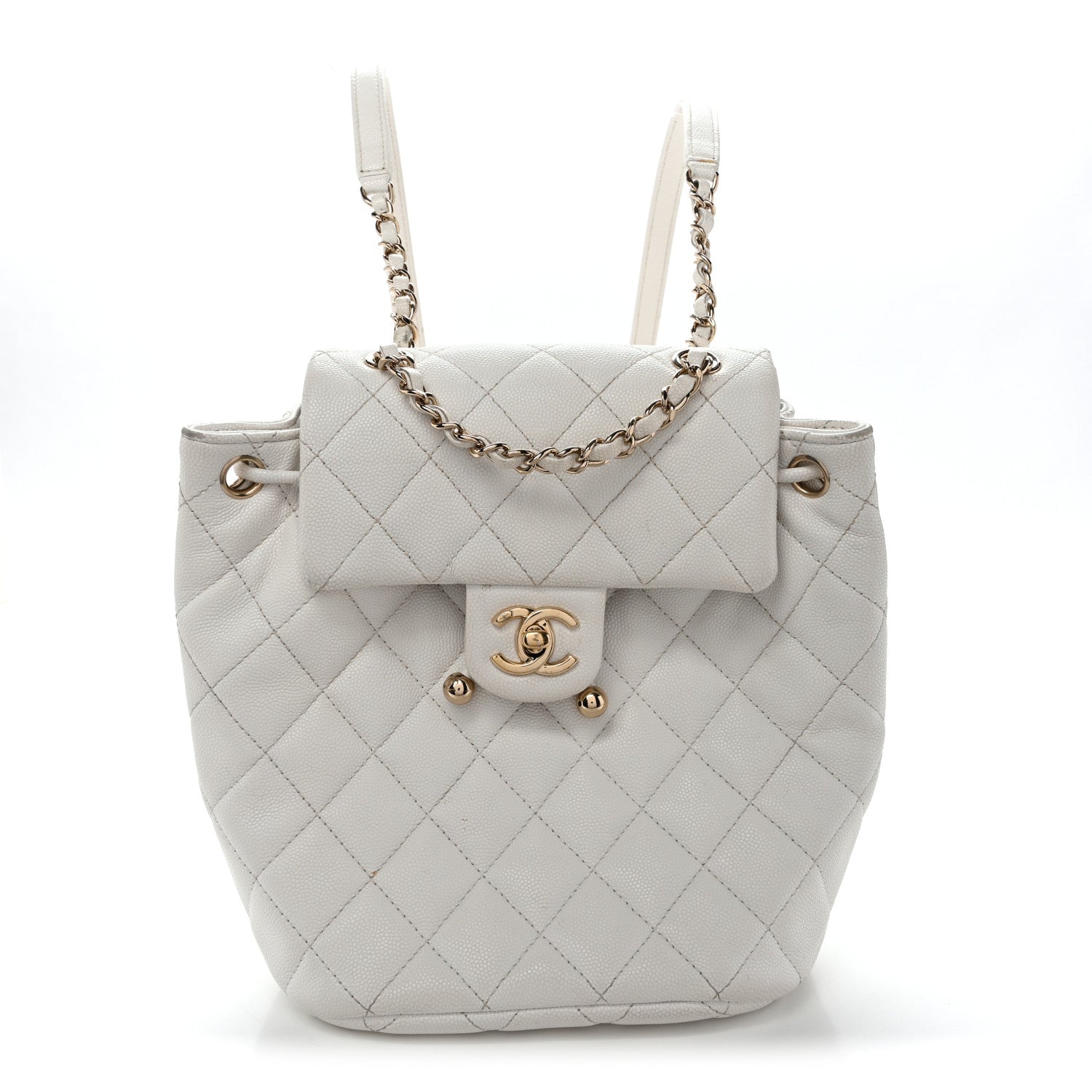 chanel mini backpack white Chanel Caviar Quilted Mini Urban Spirit Backpack White 1886241 – FASHIONPHILE