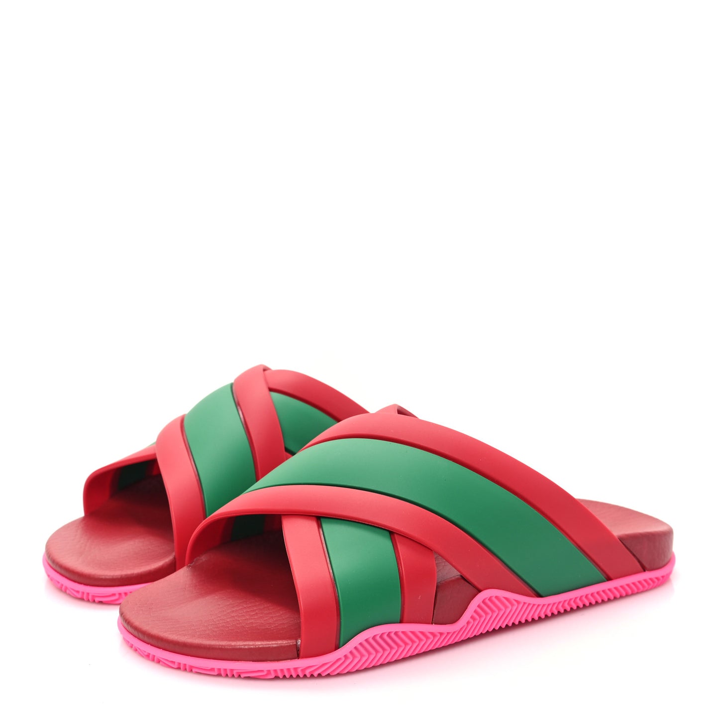 Rubber Web Womens Criss Cross Slide Sandals 39 Coral New Shamarock