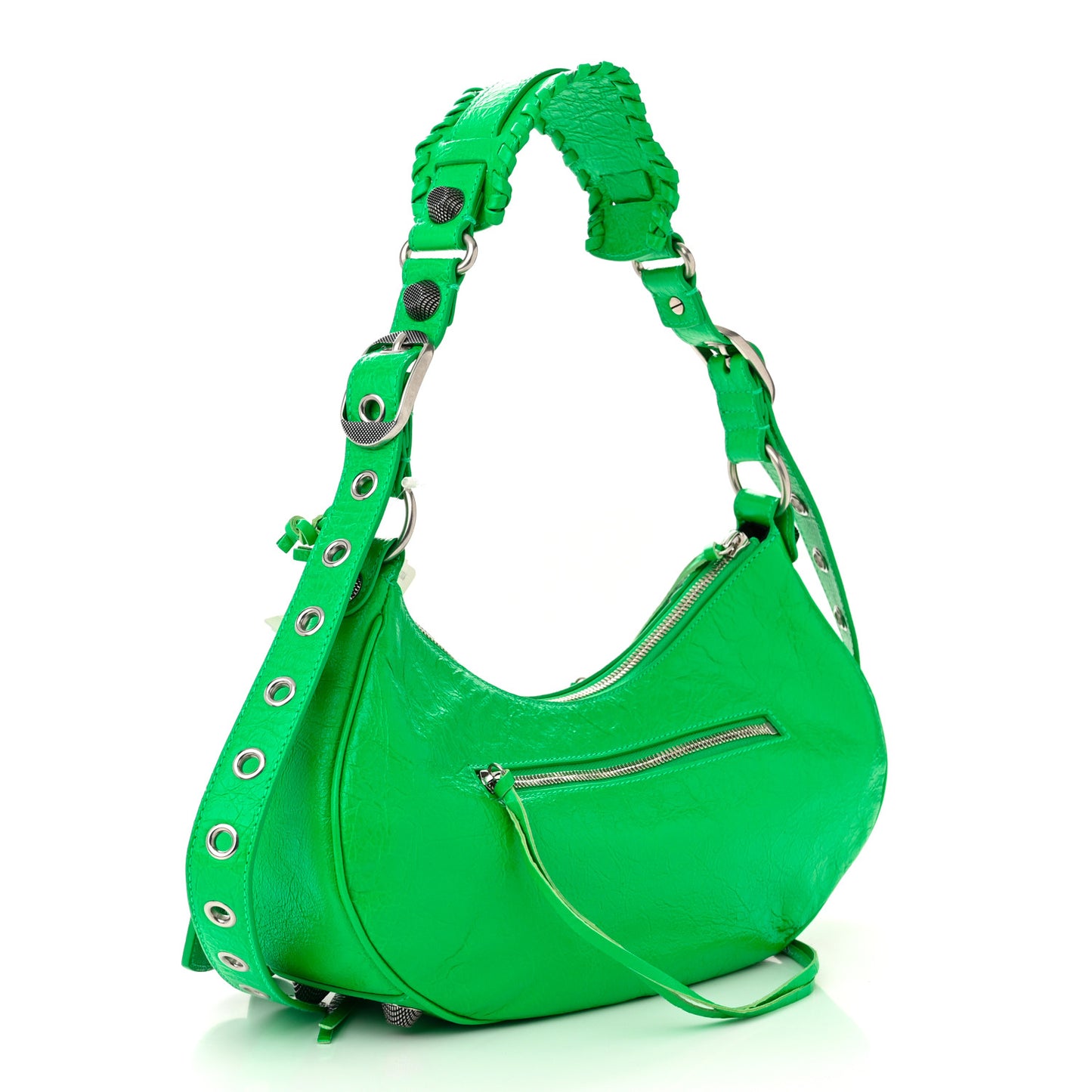 Agneau Arena Small Le Cagole Shoulder Bag Vivid Green