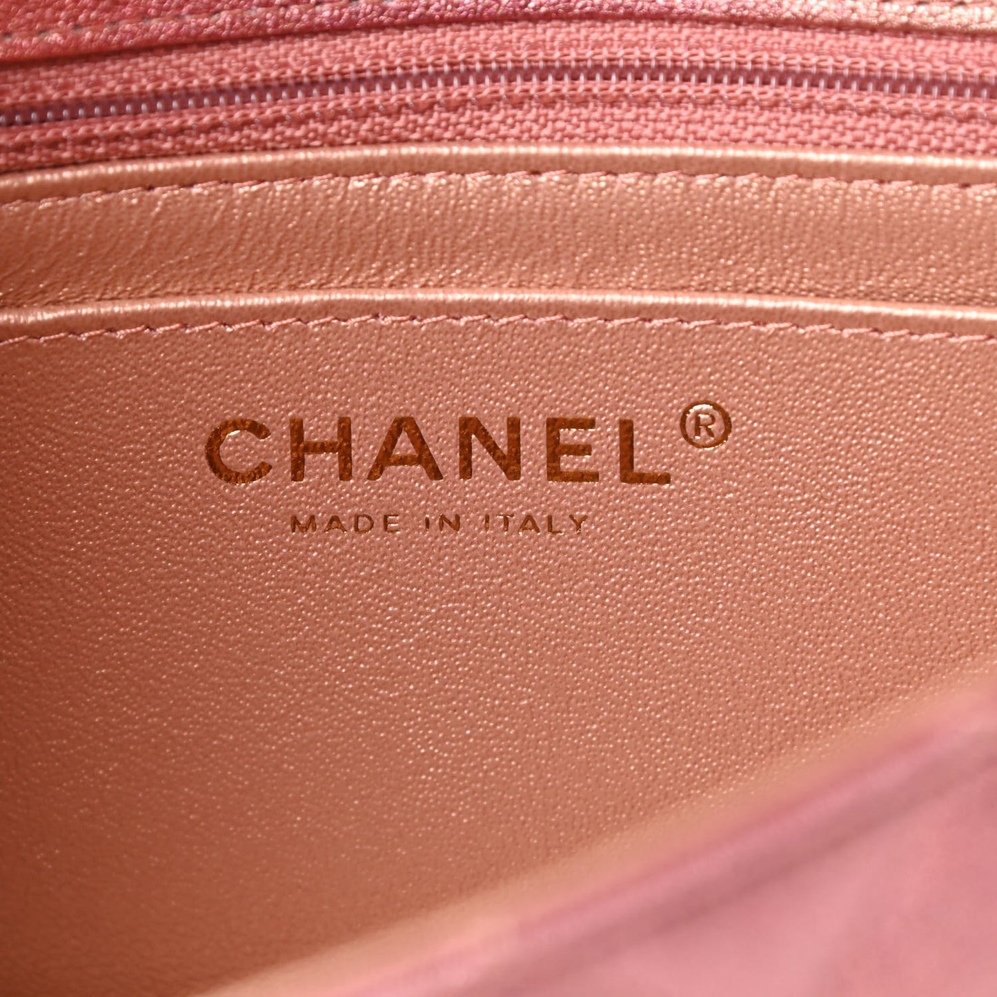 Metallic Lambskin Quilted Ombre Mini Rectangular Flap Pink