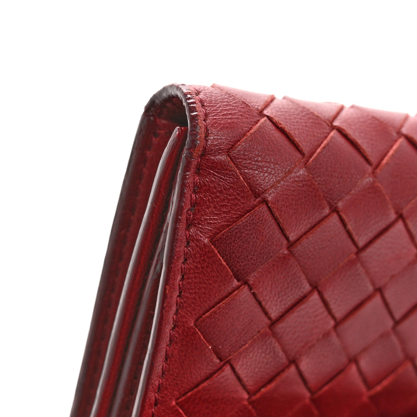 Nappa Intrecciato Continental Wallet Dark Red