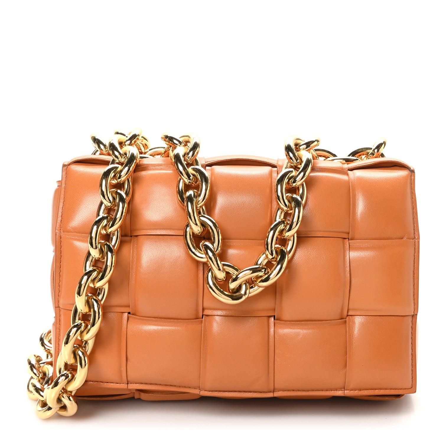 Bottega Veneta Lambskin Maxi Intreccio Padded Chain Cassette