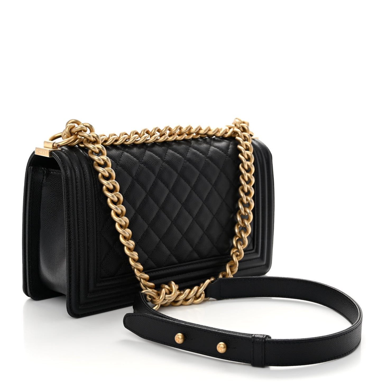 Caviar Quilted Medium Boy Flap Black