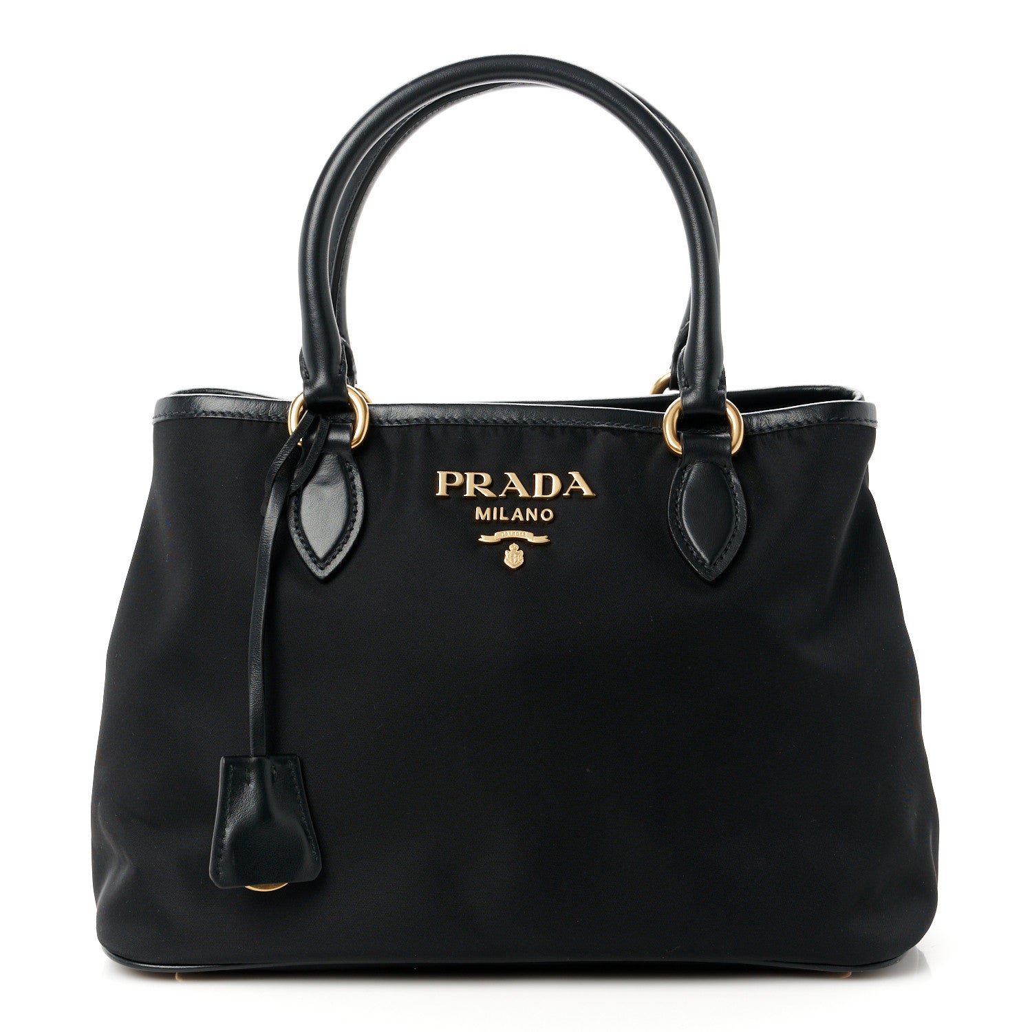 Prada Tessuto Nylon Soft Calf Small Tote Black 1 of 12