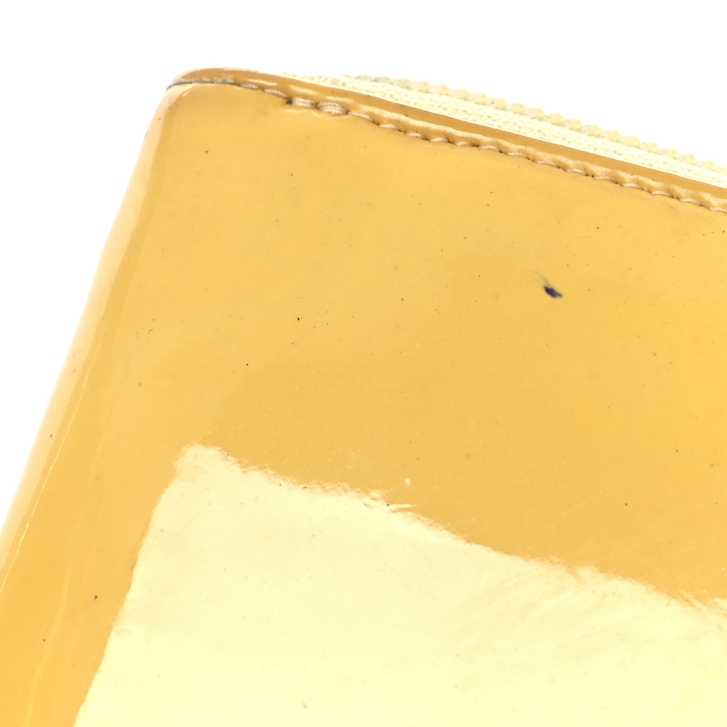 Patent Large Gusset CC Zip Wallet Yellow