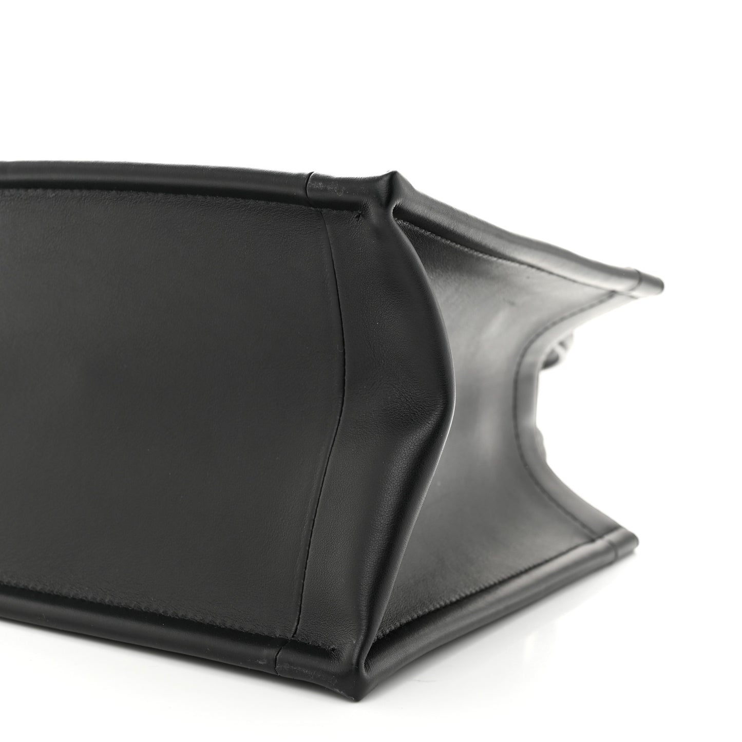 Calfskin Macro Cannage Small Book Tote Black