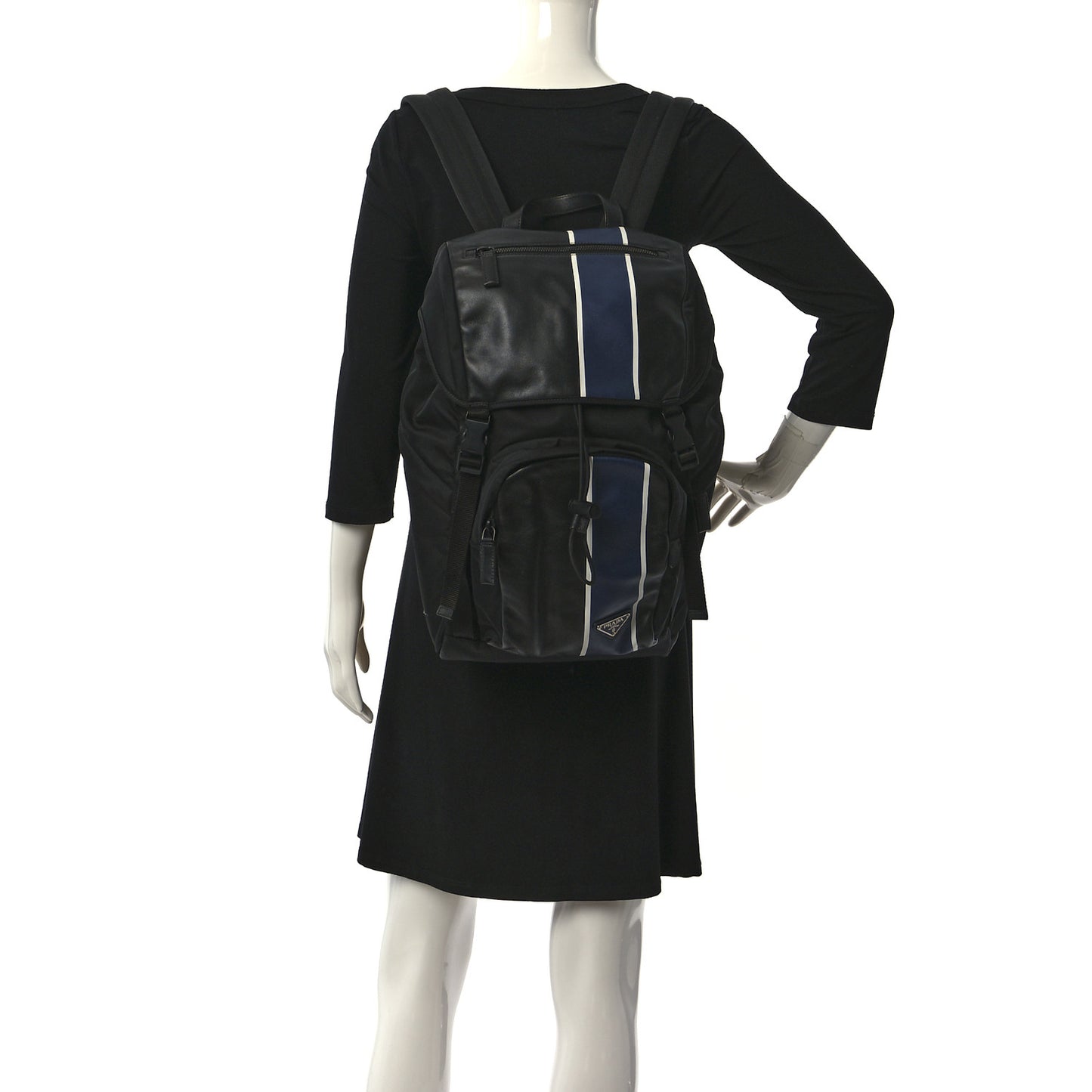 Tessuto Nylon Saffiano Travel Backpack Black