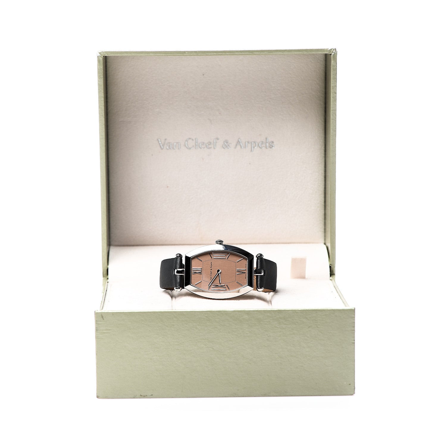 Stainless Steel Calfskin 26mm Tonneau Quartz Watch Pink