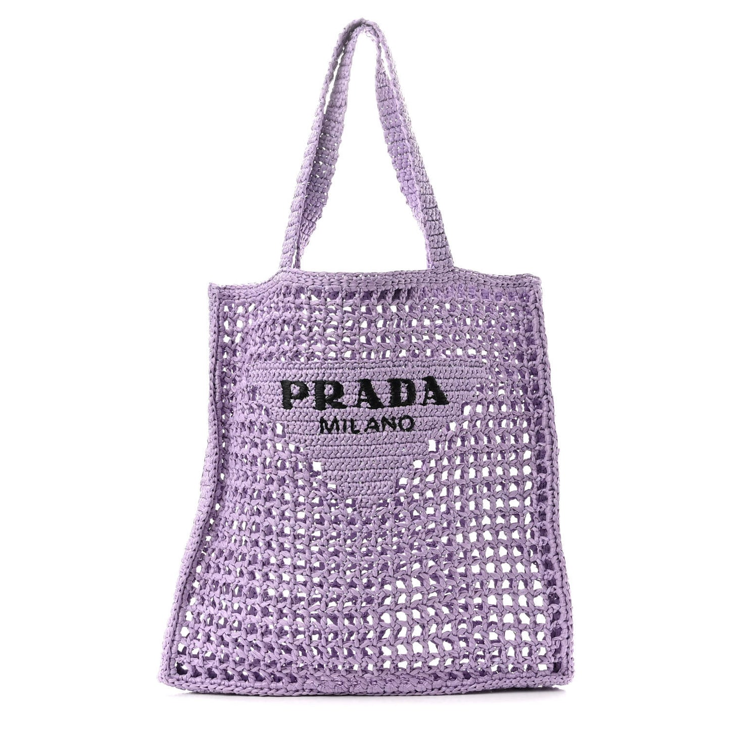 Yarn Raffia Effect Crochet Logo Embroidered Tote Bag Lilium