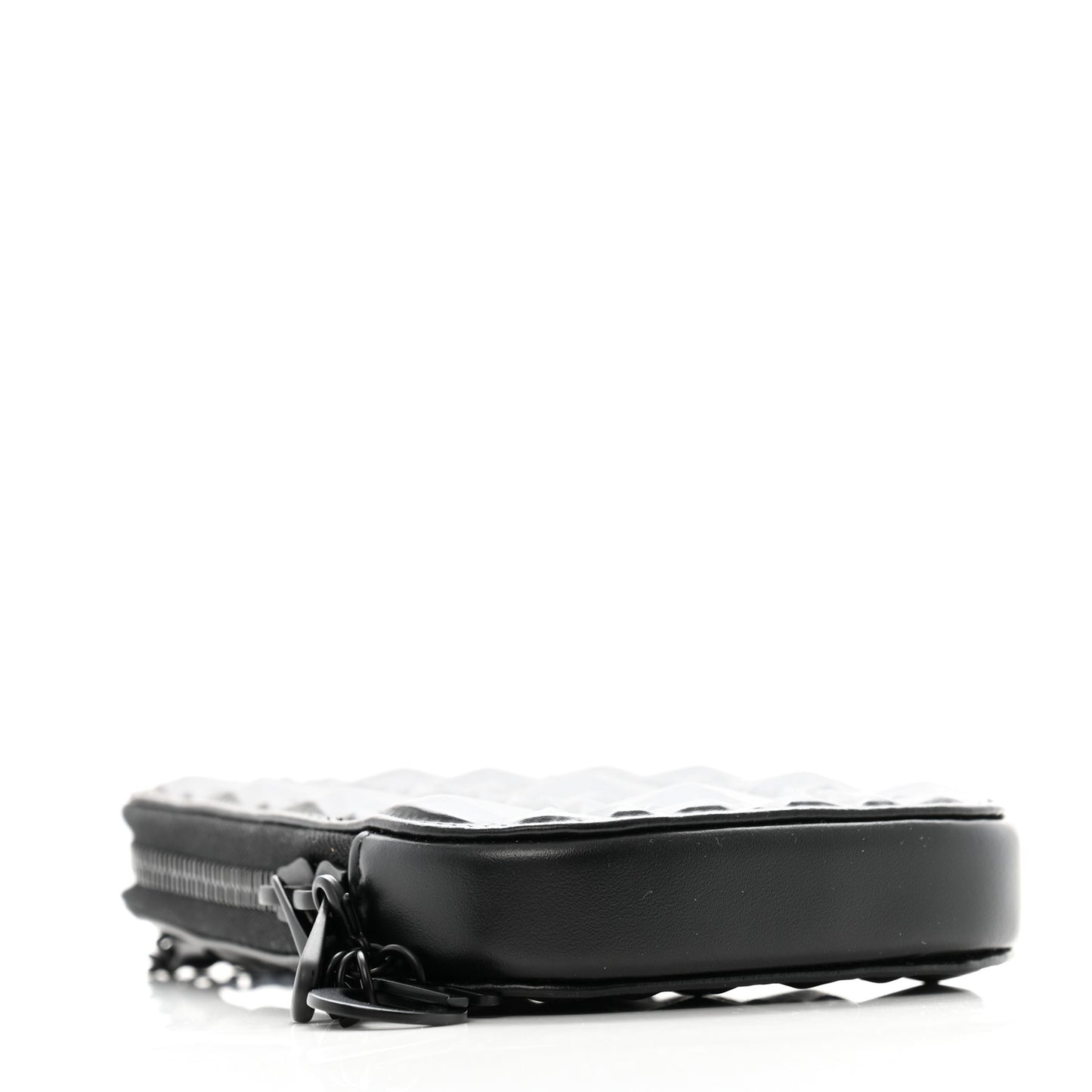 Calfskin Cannage Diamond Cannage Phone Holder Black