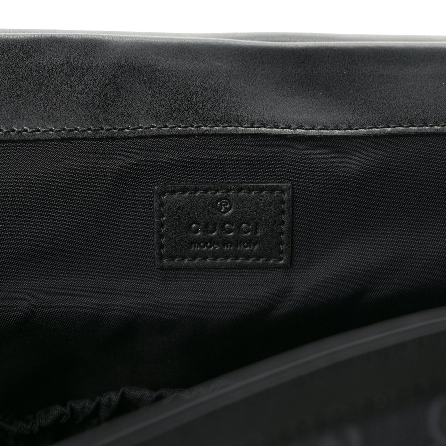 GG Supreme Monogram Web Messenger Diaper Bag Black Grey