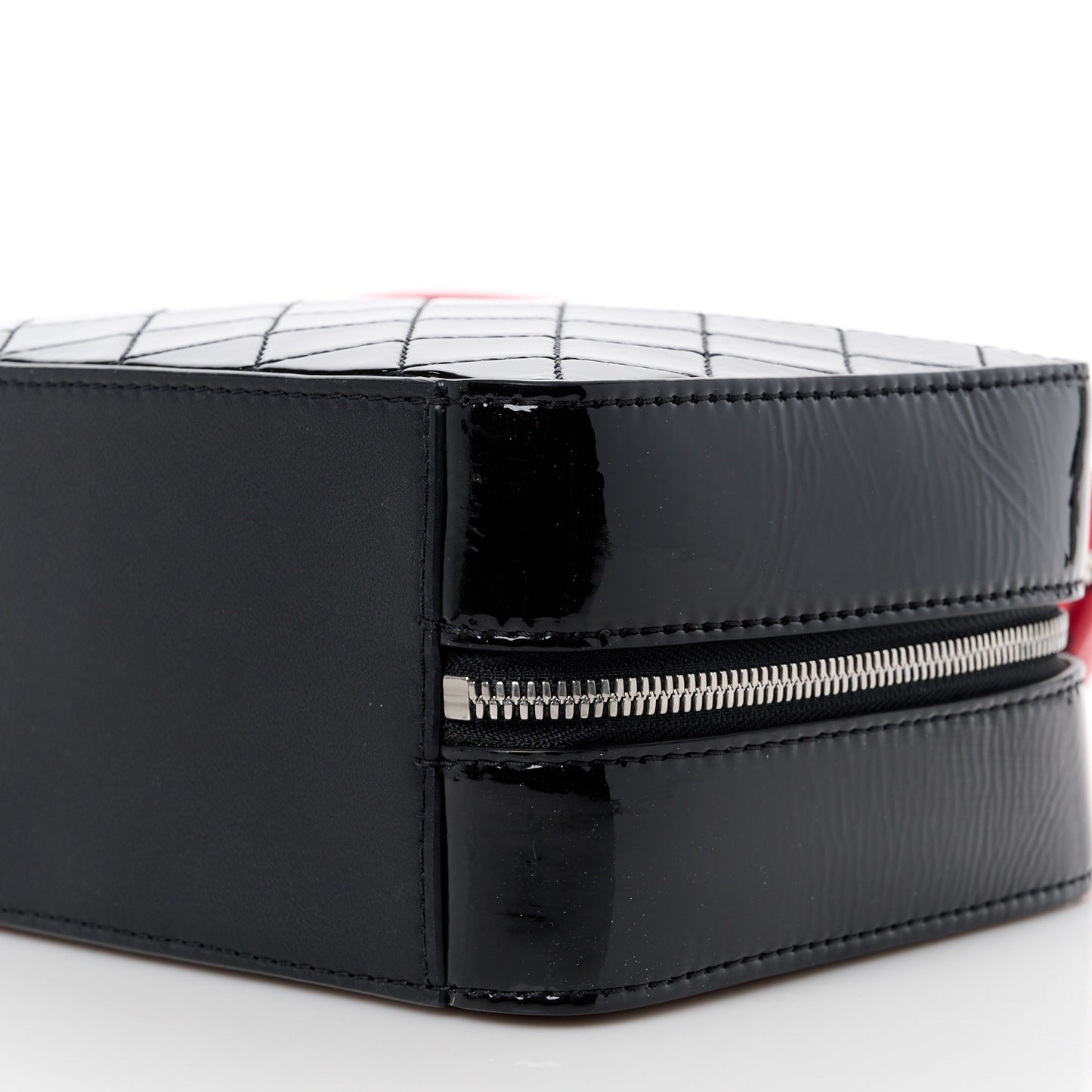 Patent Quilted Travel Kit Vanity Case Black