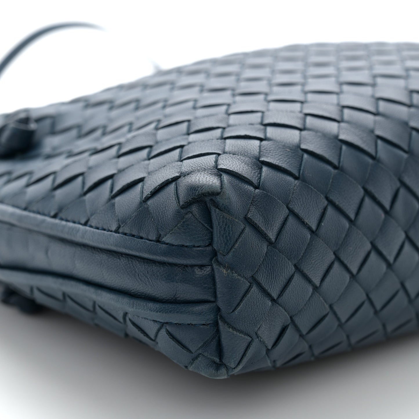 Nappa Intrecciato Nodini Crossbody Messenger Blue