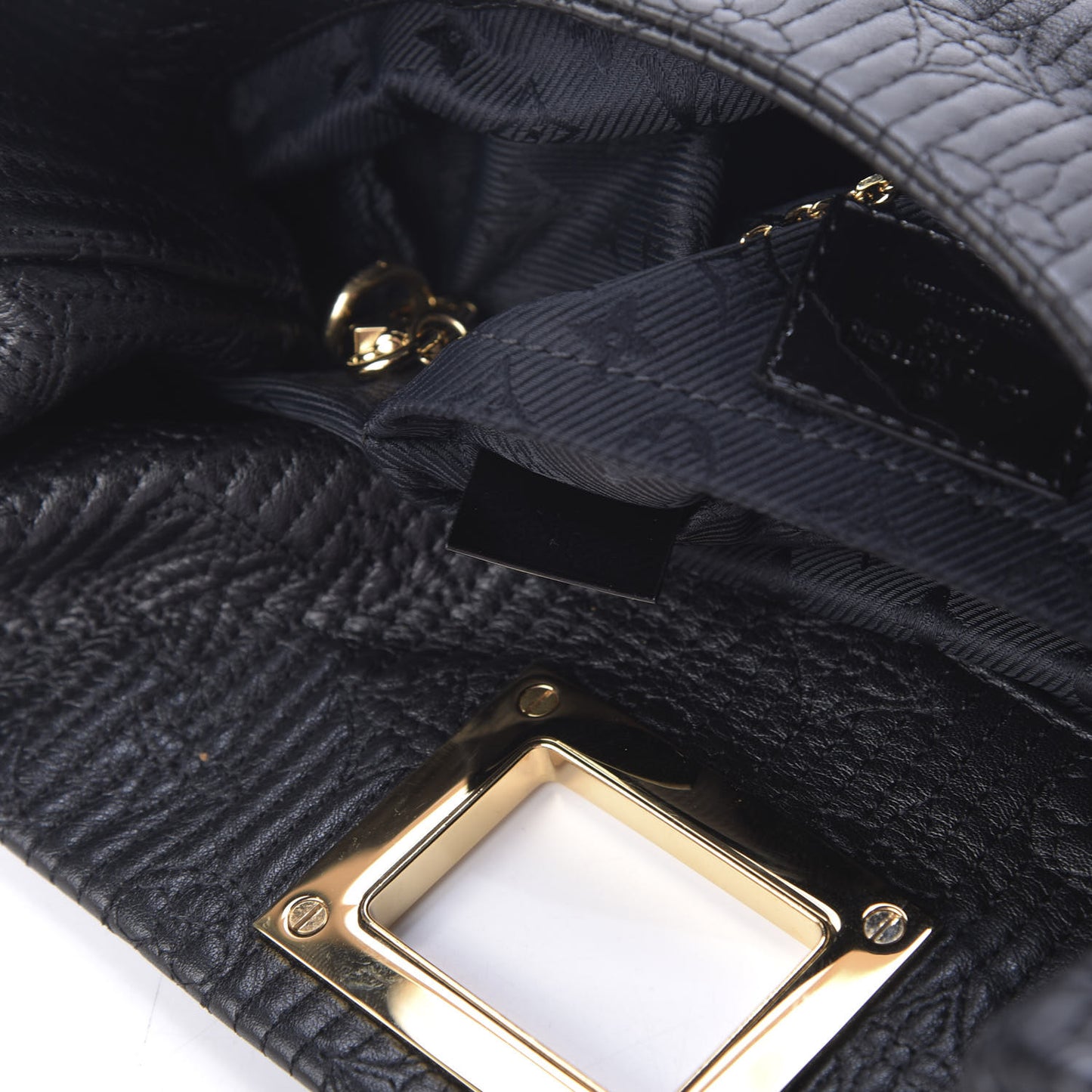 Calfskin Quilted Monogram Altair Clutch Black