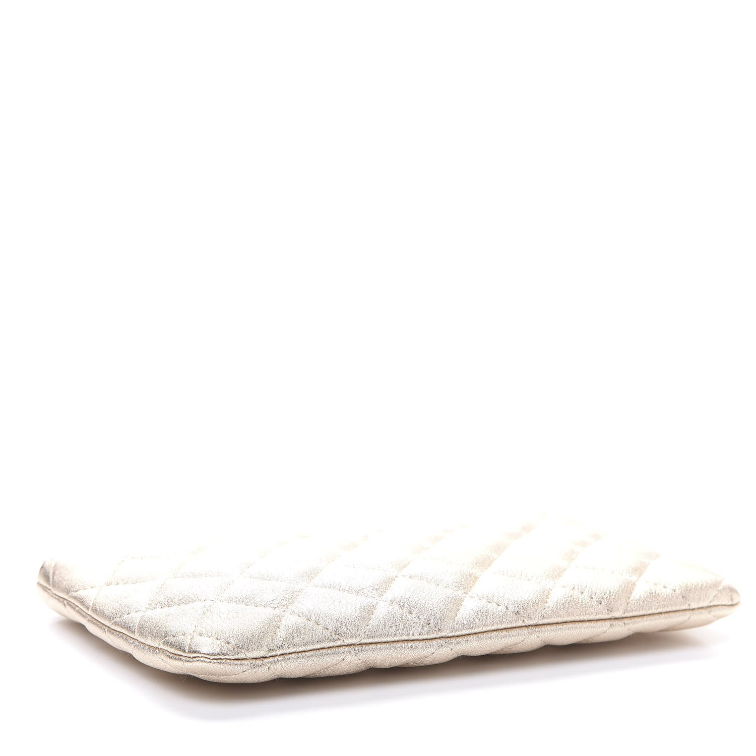 Chanel Metallic Lambskin Quilted Cosmetic Pouch Gold 4 of 9