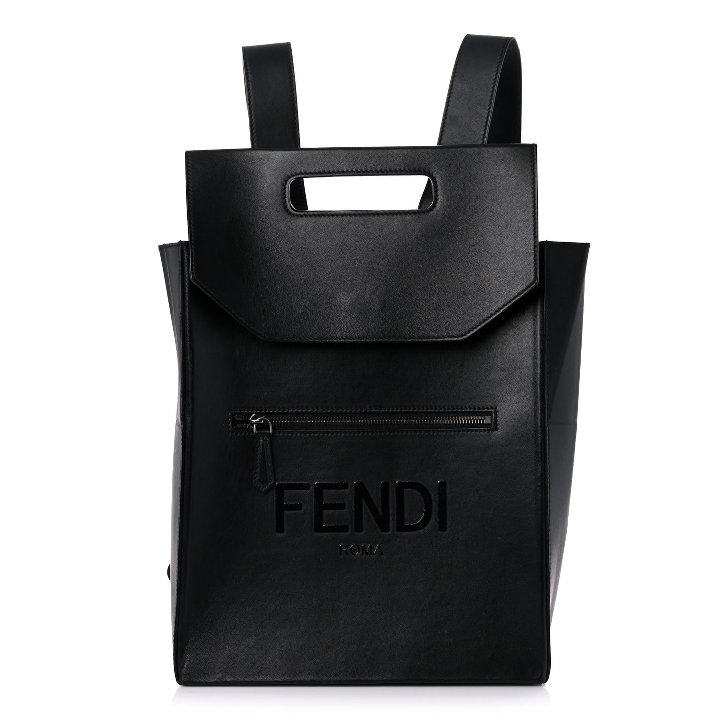 Vitello Grace Light Logo Fendi Pack Backpack Black
