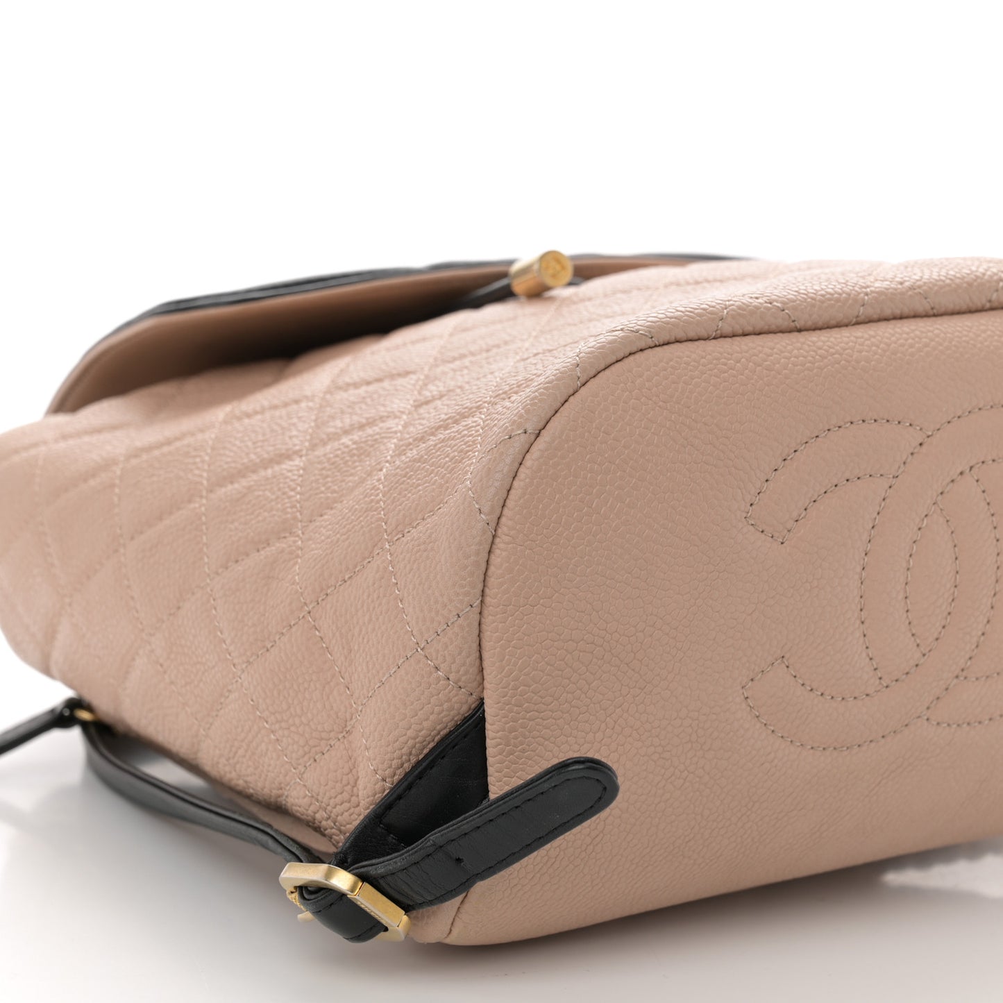 Caviar Quilted Filigree Backpack Beige Black