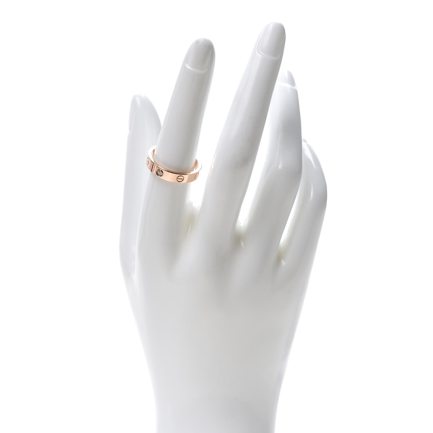 Cartier 18K Pink Gold Diamond LOVE Wedding Band Ring 56 7.5 2 of 7
