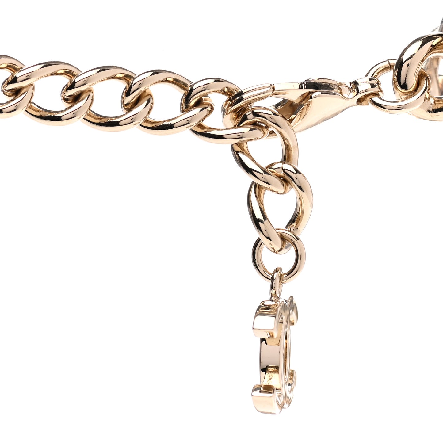 Metal Enamel CC Square Choker Gold Black White