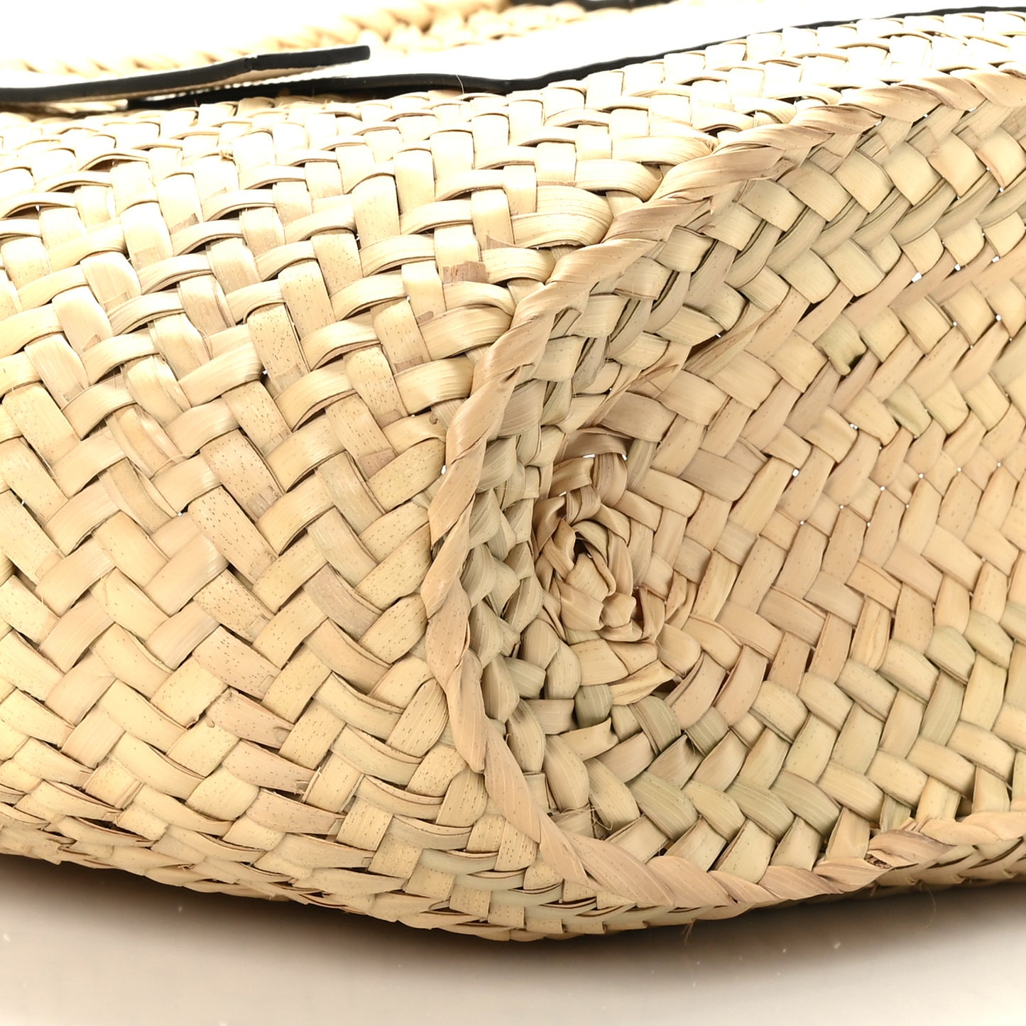 Raffia Small Basket Tote Bag Natural White