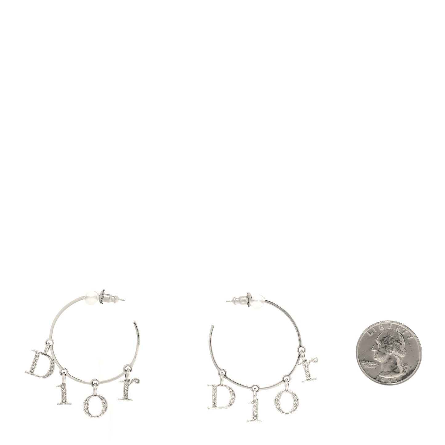 Crystal Hoop Earrings Silver