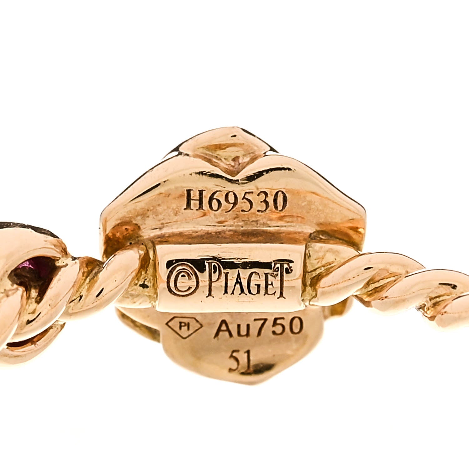 Piaget 18K Rose Gold Diamond Pink Sapphire Rose Ring 51 5.75 4 of 5