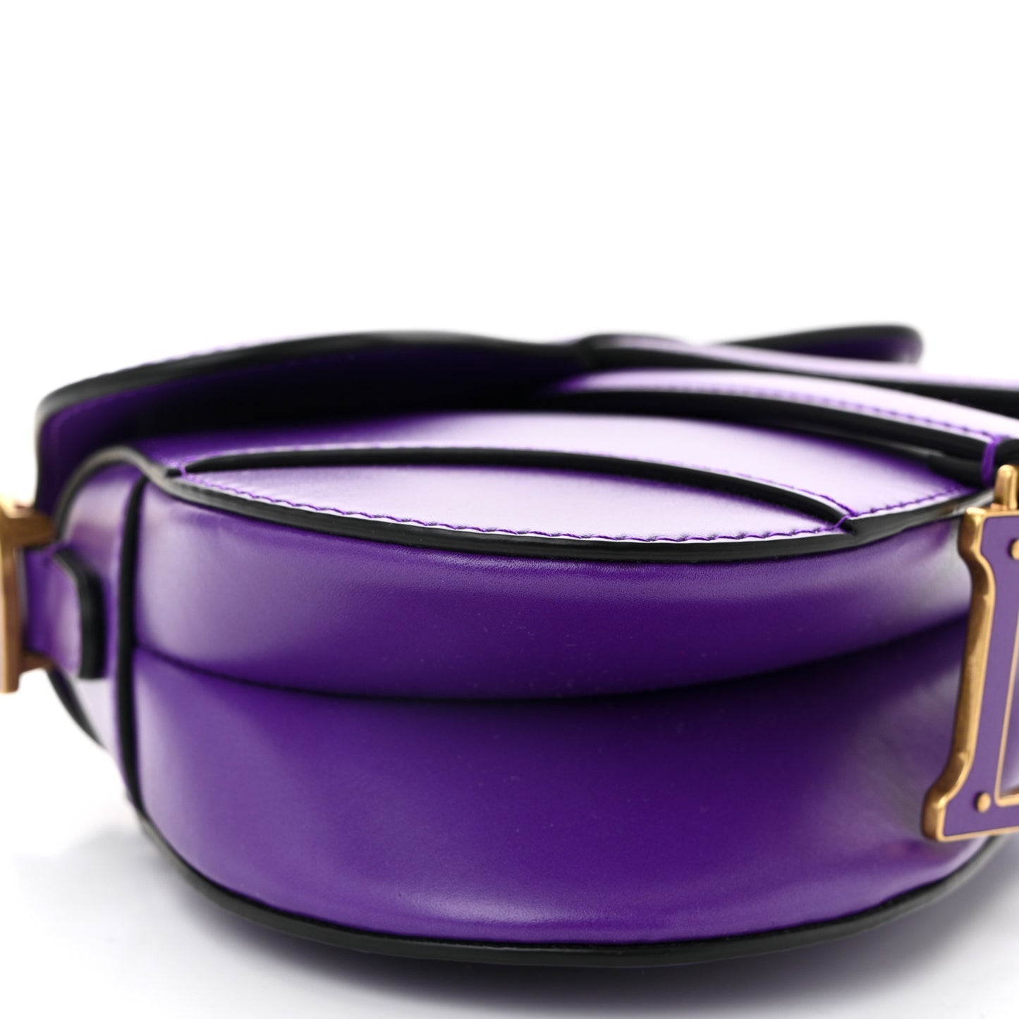 Supple Calfskin Mini Saddle Bag Purple