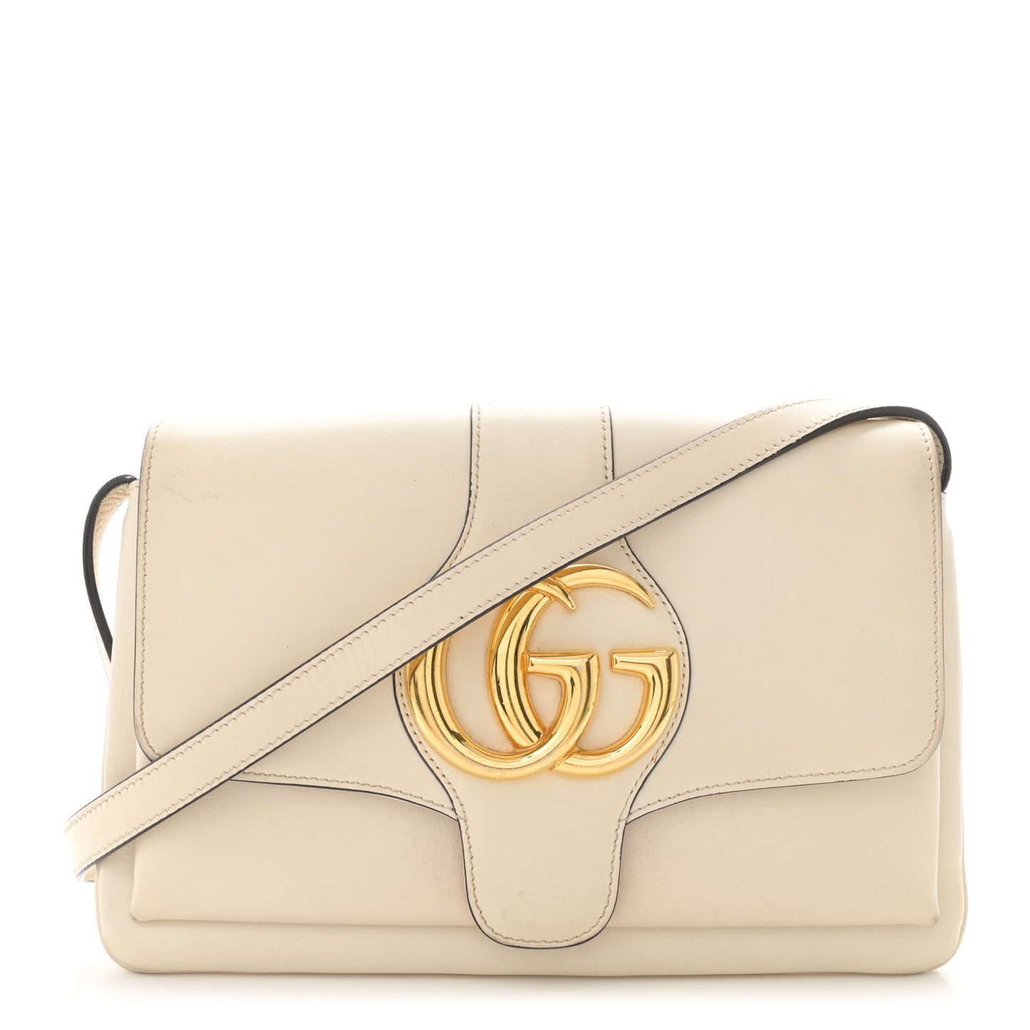 Calfskin Small Arli Flap Shoulder Bag Mystic White