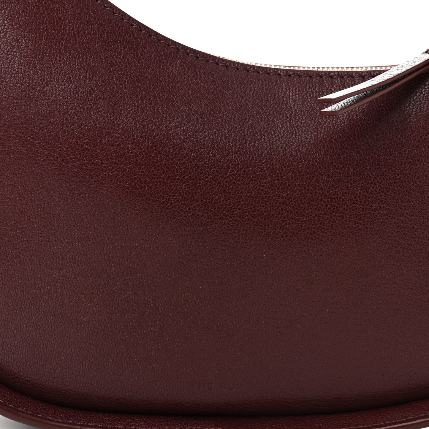 Grained Calfskin Half Moon Shoulder Bag Raisin