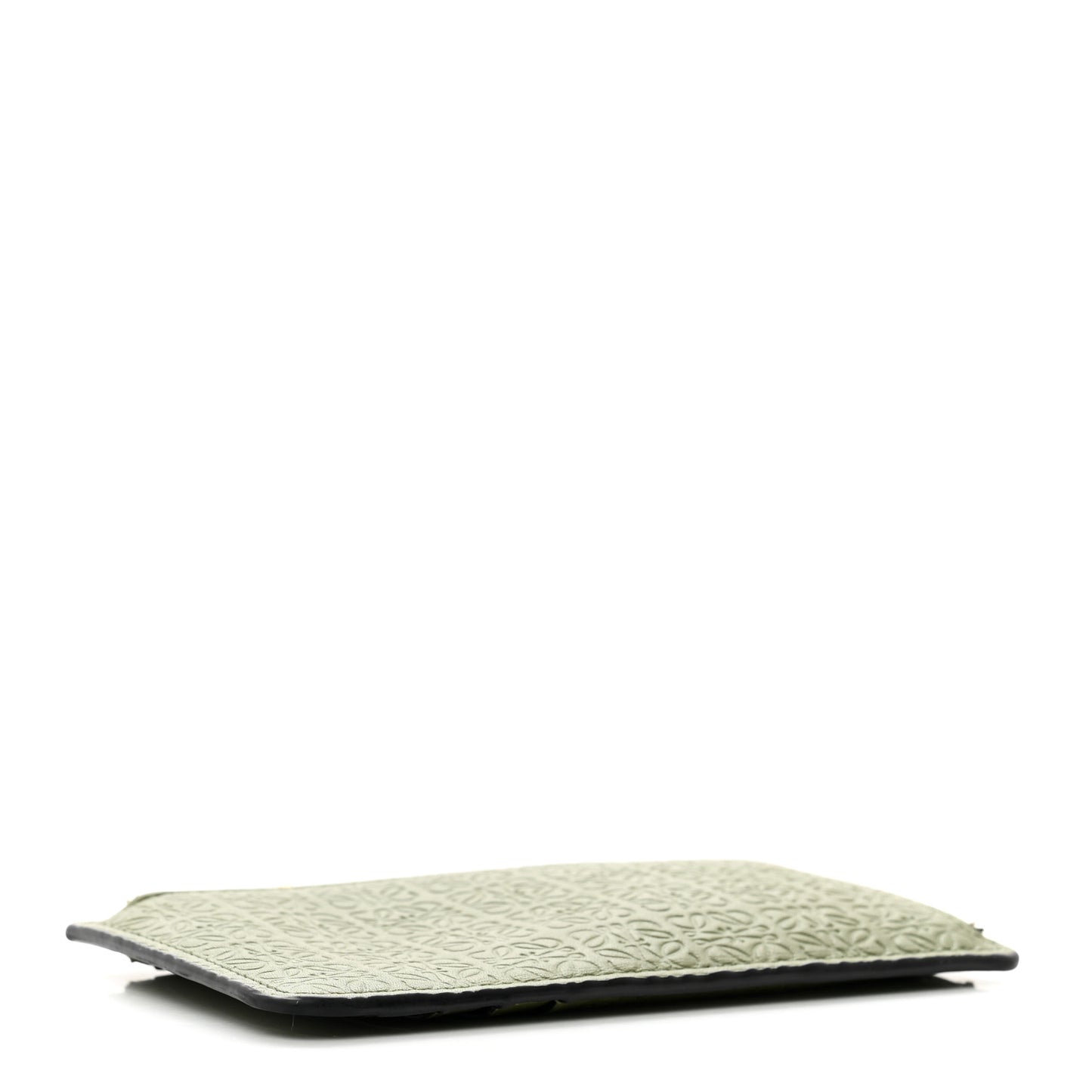 Calfskin Embossed Repeat Coin Card Holder Avocado Green