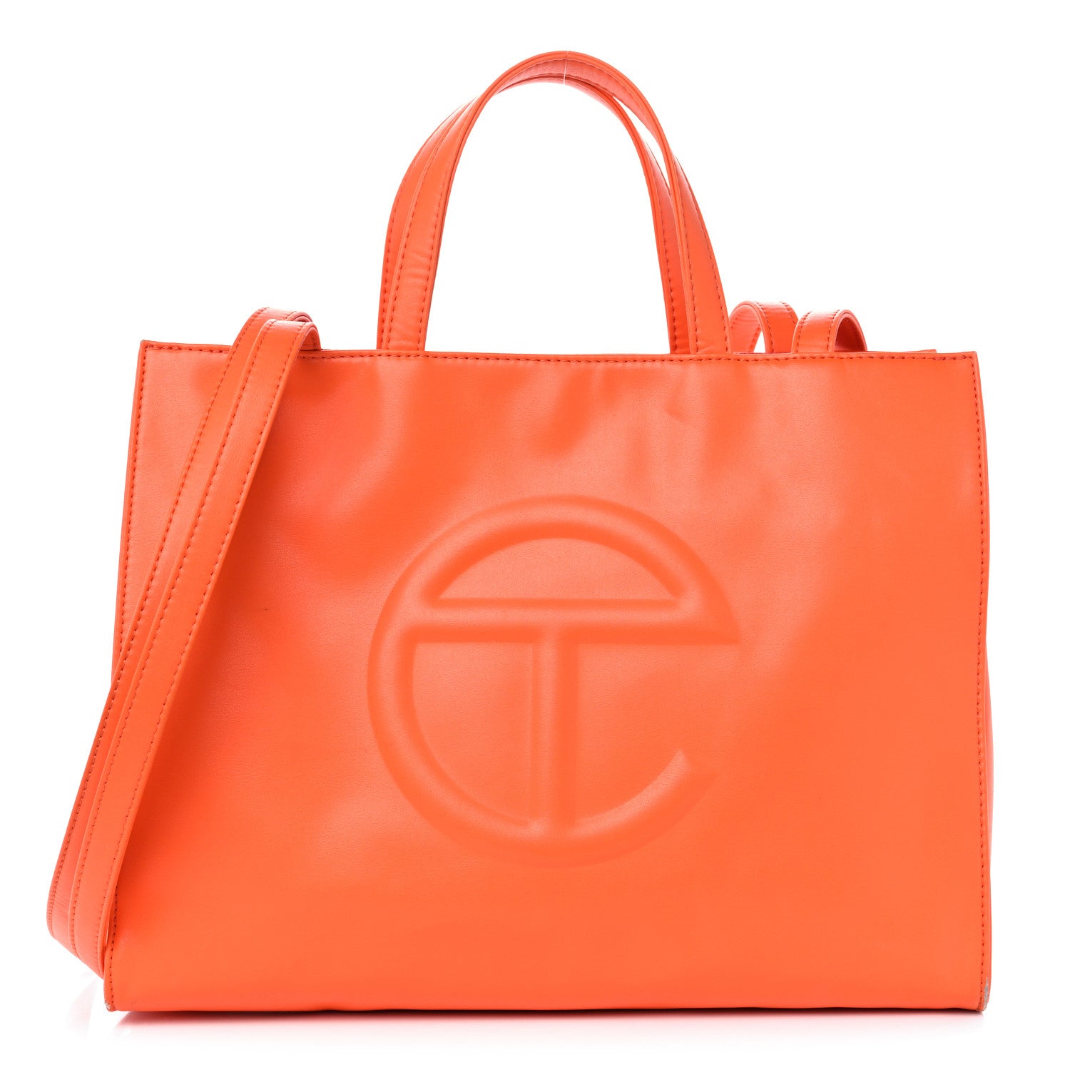 Telfar Vegan Leather Medium Shopping Bag Orange 1 of 17