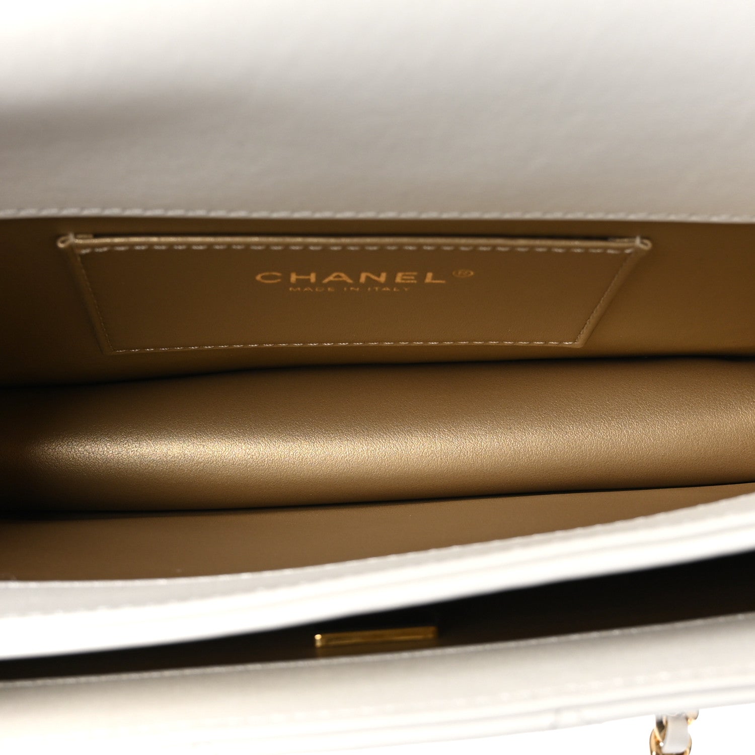 Chanel Shiny Calfskin Quilted Small Metal Top Handle Flap White 5 of 12