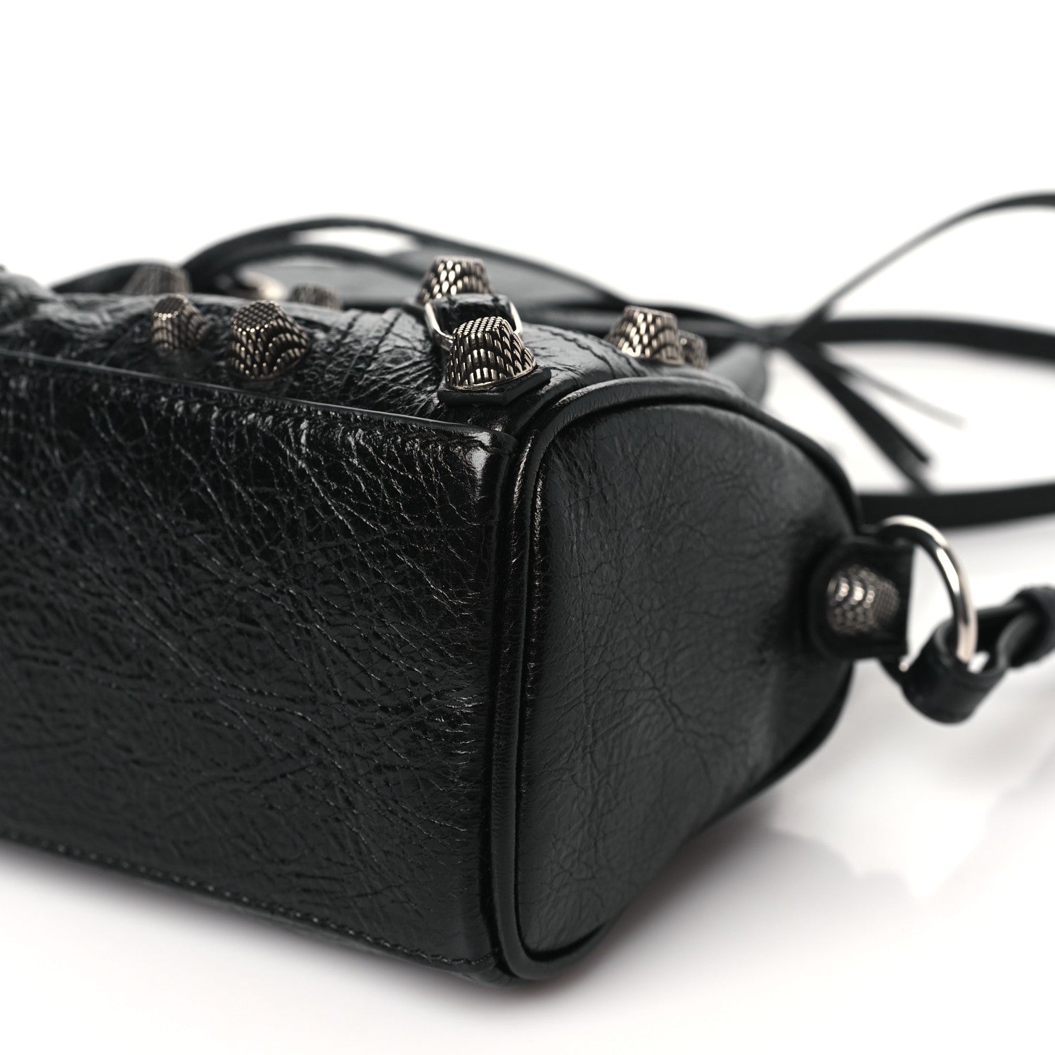 Balenciaga Agneau Arena Crystal Neo Nano Cagole Handbag Black 11 of 12