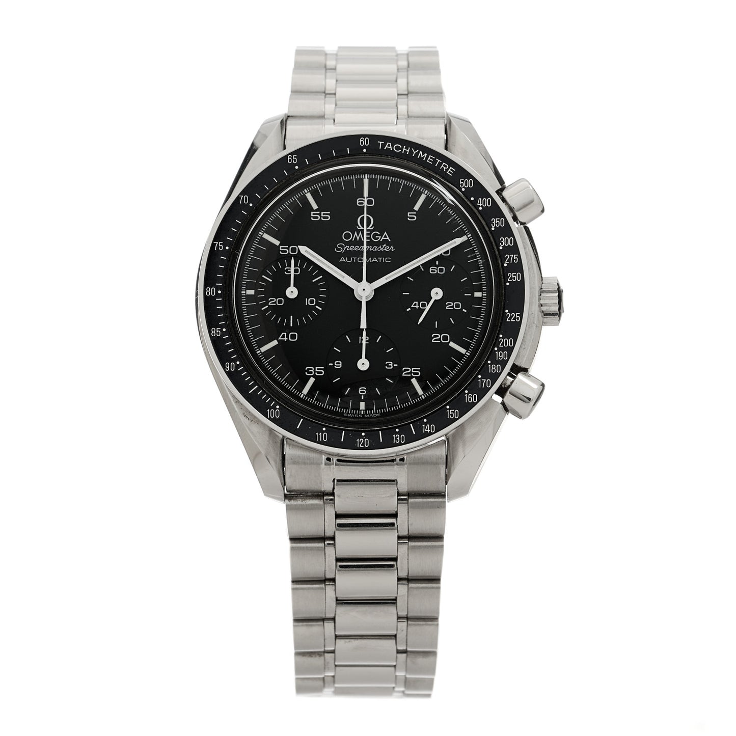 Stainless Steel 39mm Speedmaster Chronograph Automatic Watch Black 17500321