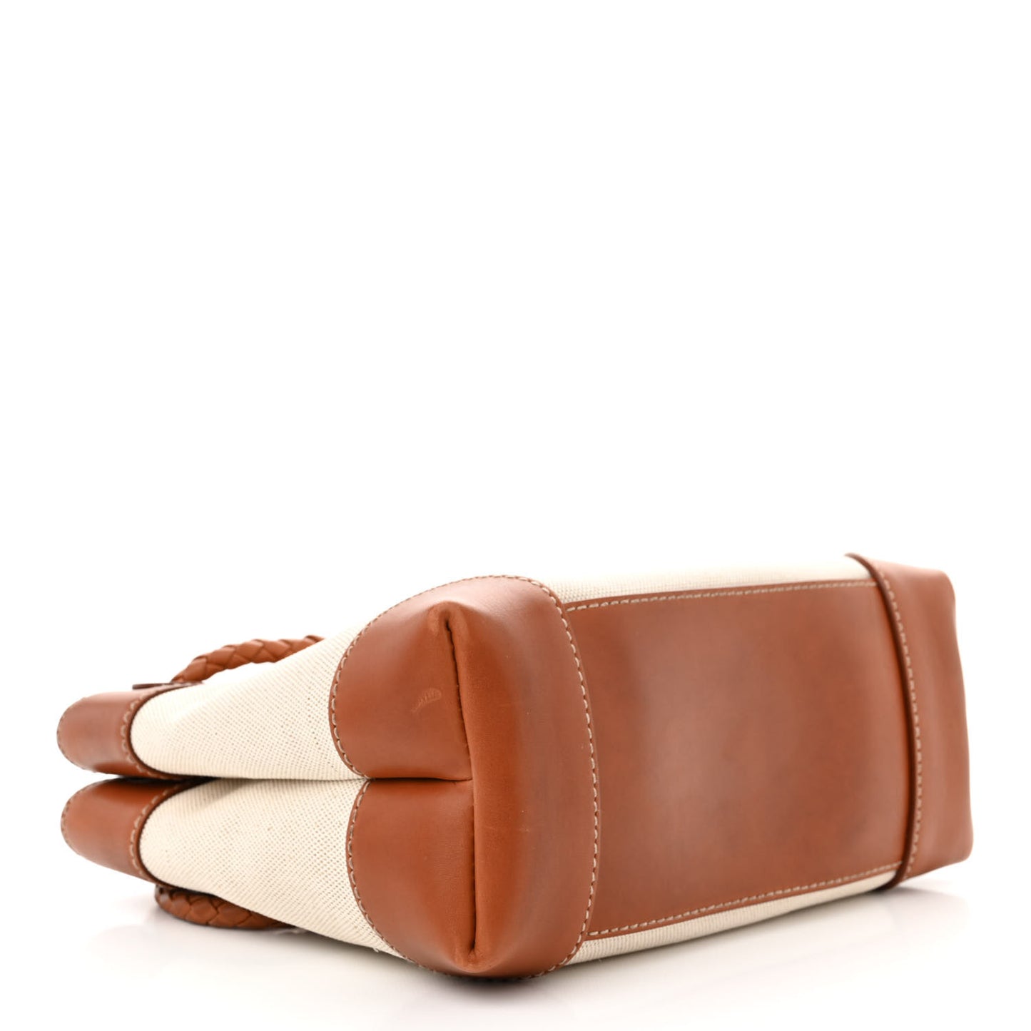 Washed Canvas Calfskin Small Andiamo Shoulder Bag Natural Light Wood