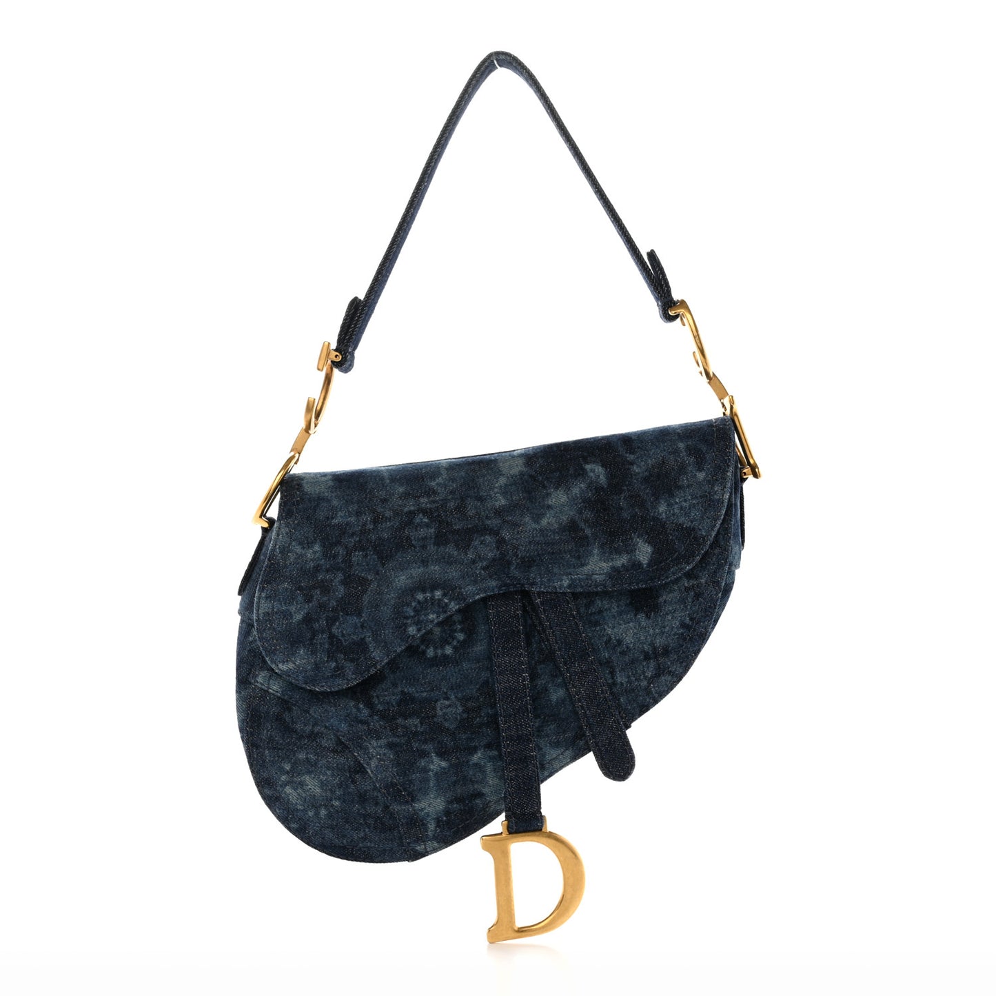Denim Tie Dye Saddle Bag Blue
