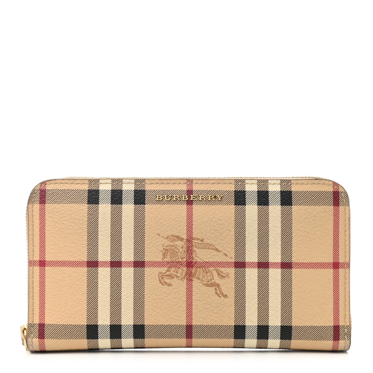 Burberry Haymarket Check Large Ziggy Zip Around Wallet Dusty Pink
