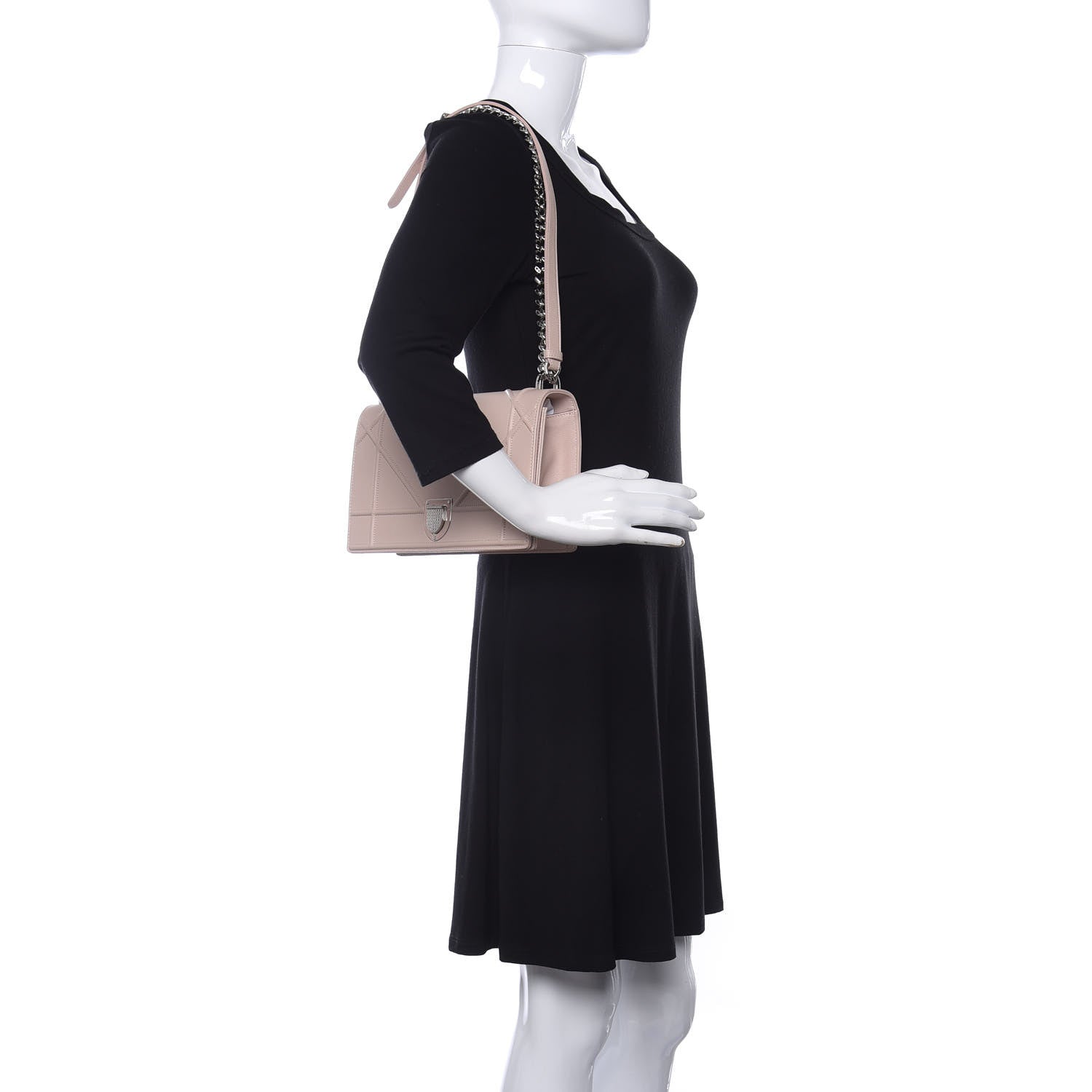 Christian Dior Grained Calfskin Cannage Medium Diorama Flap Bag Rose Poudre 2 of 11