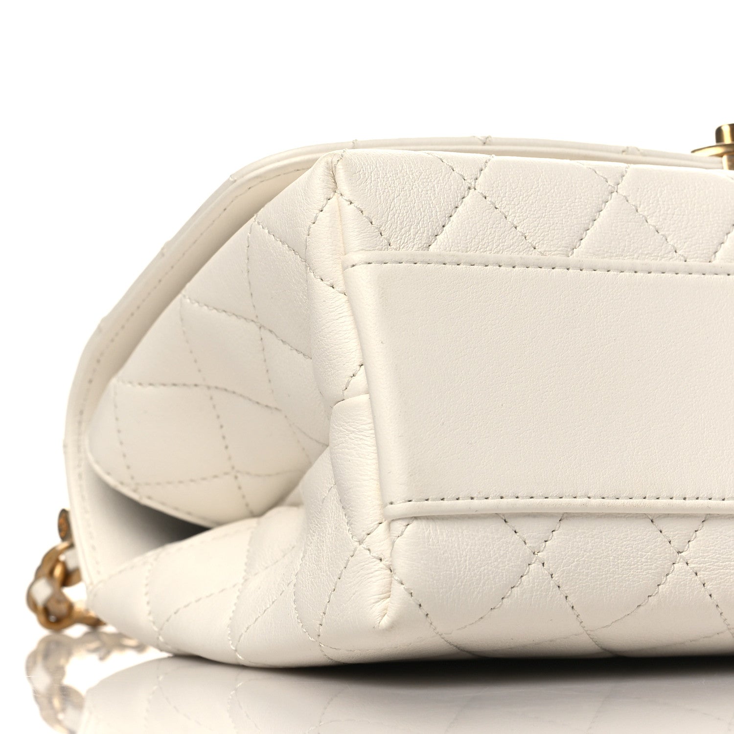 Chanel Lambskin Quilted La Parisienne Top Handle Flap White 8 of 9