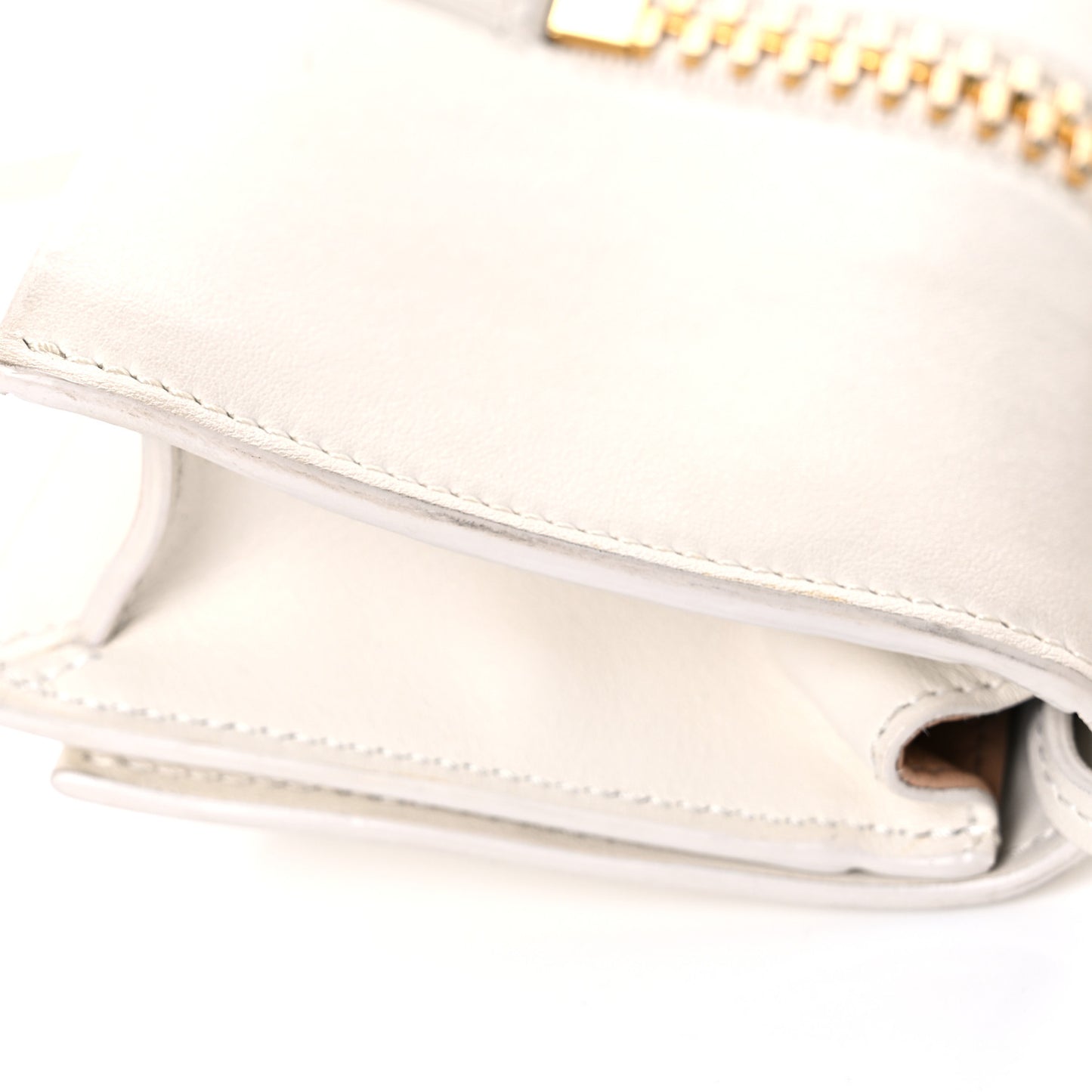 Calfskin Sedgwick Zip Clutch White