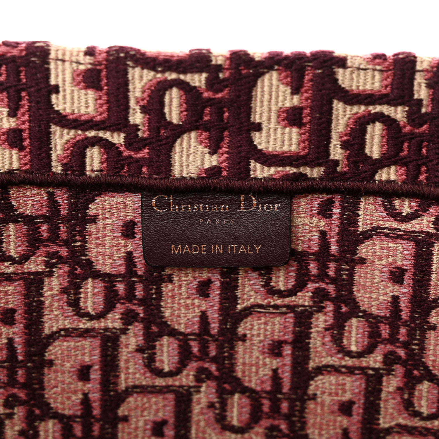 Christian Dior CHRISTIAN DIOR Oblique Large Book Tote Burgundy Multicolor 6 of 10
