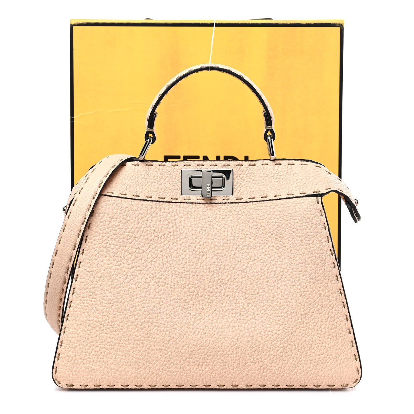 Cuoio Romano Selleria Chamois Small Peekaboo I SEE U Satchel Cipria