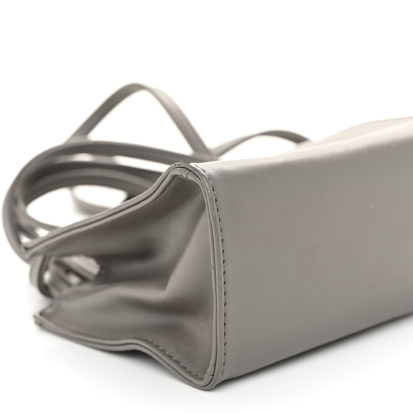 Vegan Leather Small Shopping Bag Grey