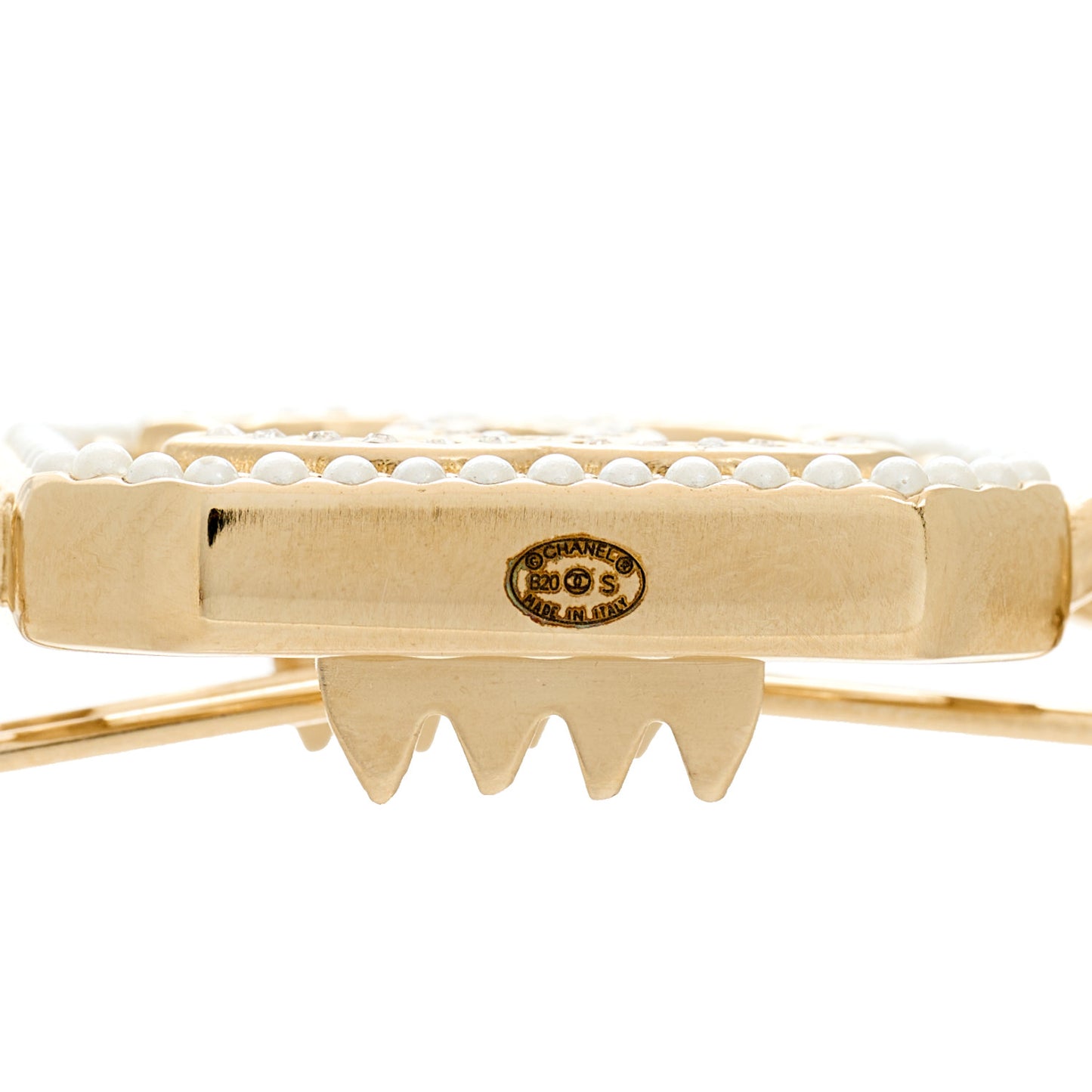 Crystal Chain CC Vendome Hair Clip Barrette Gold