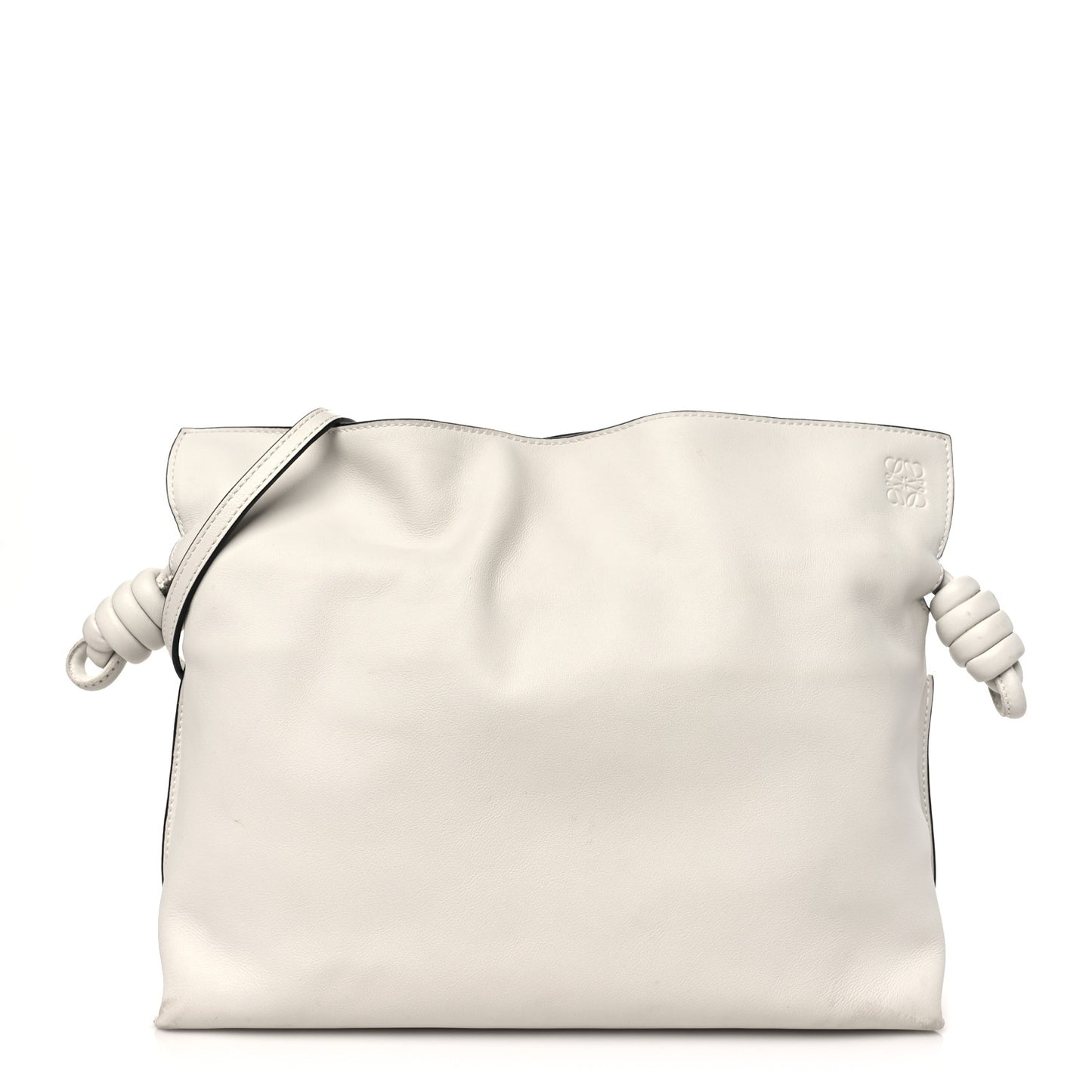 Calfskin Small Flamenco Knot Bag Soft White