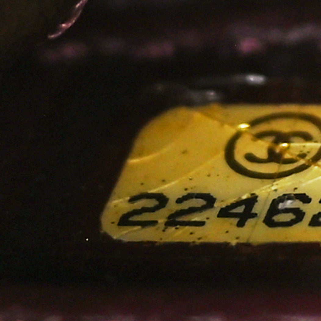 Caviar Quilted Small CC Filigree Vanity Case Burgundy