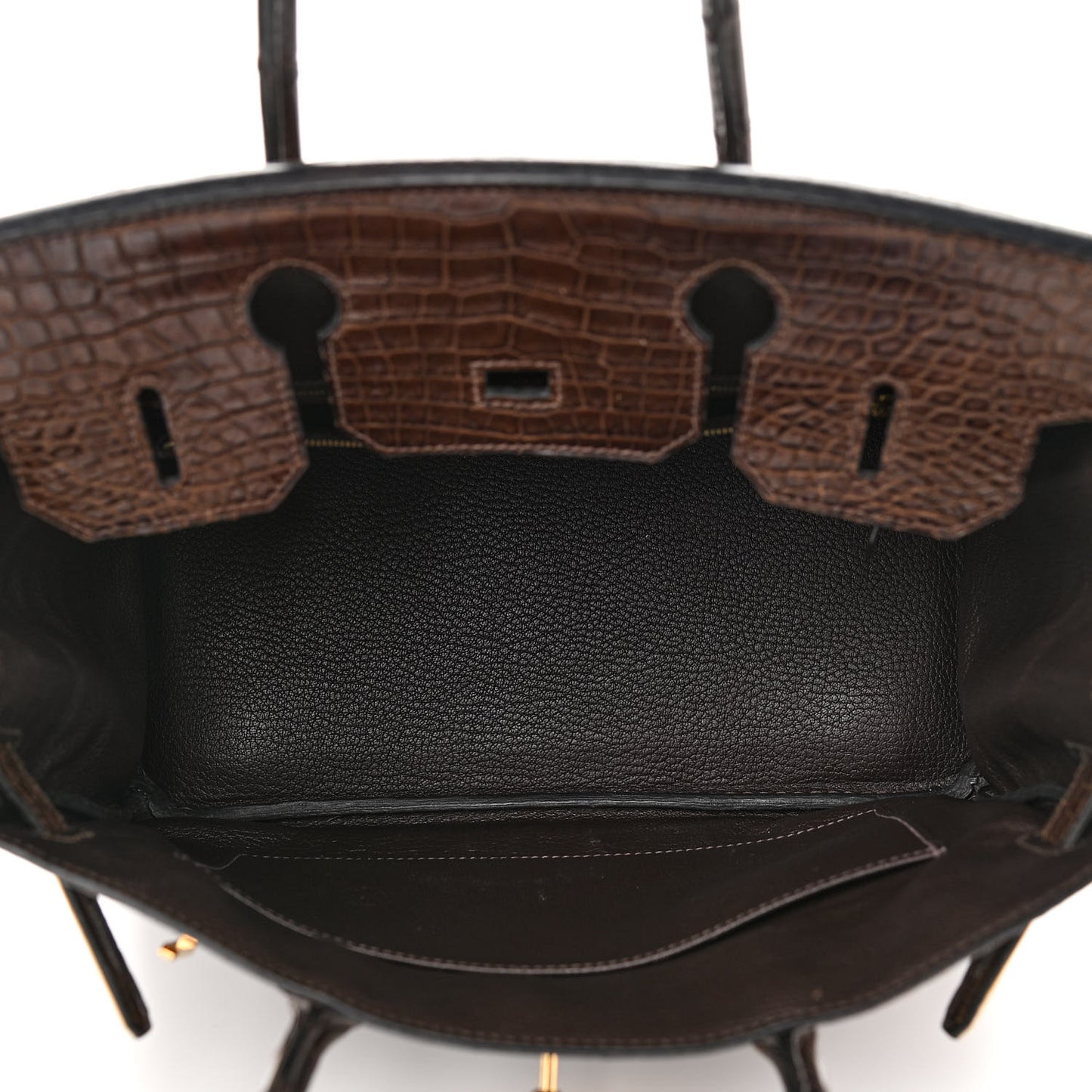 Shiny Porosus Crocodile Birkin 30 Havane