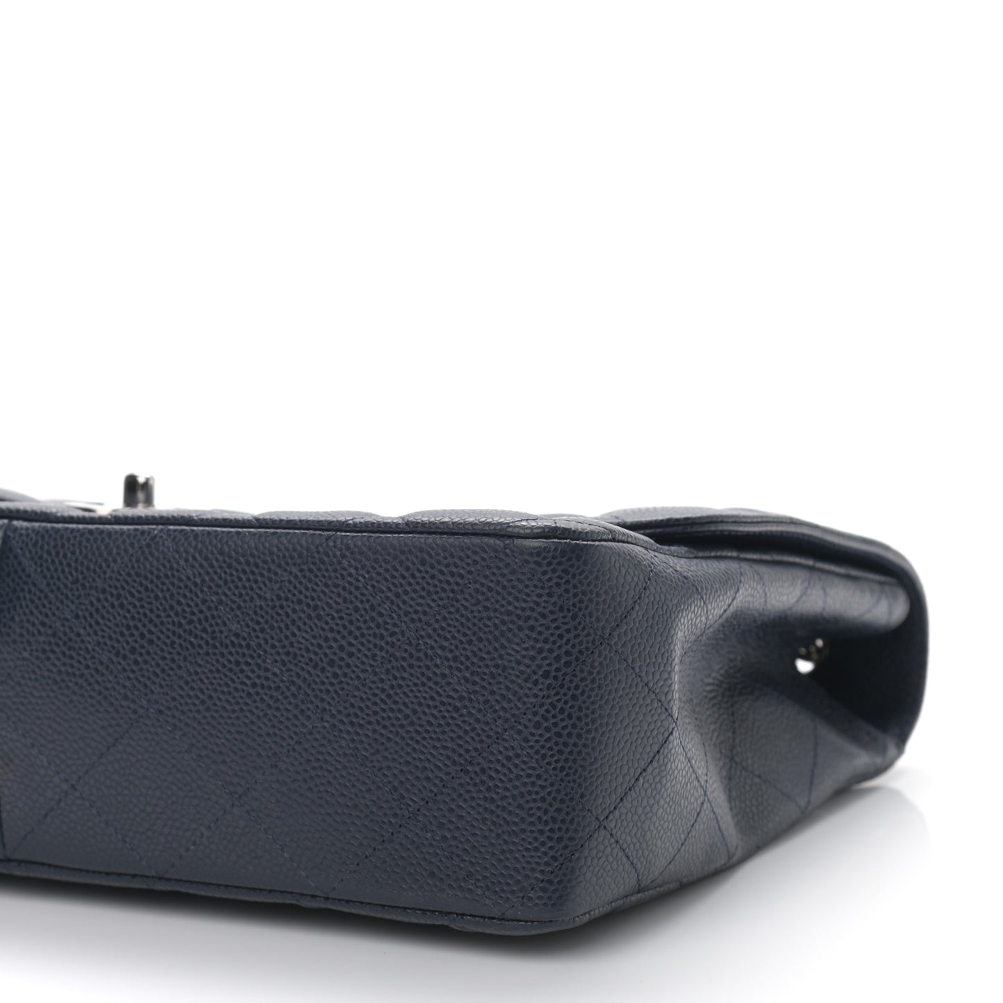 Caviar Quilted Jumbo Single Flap Navy